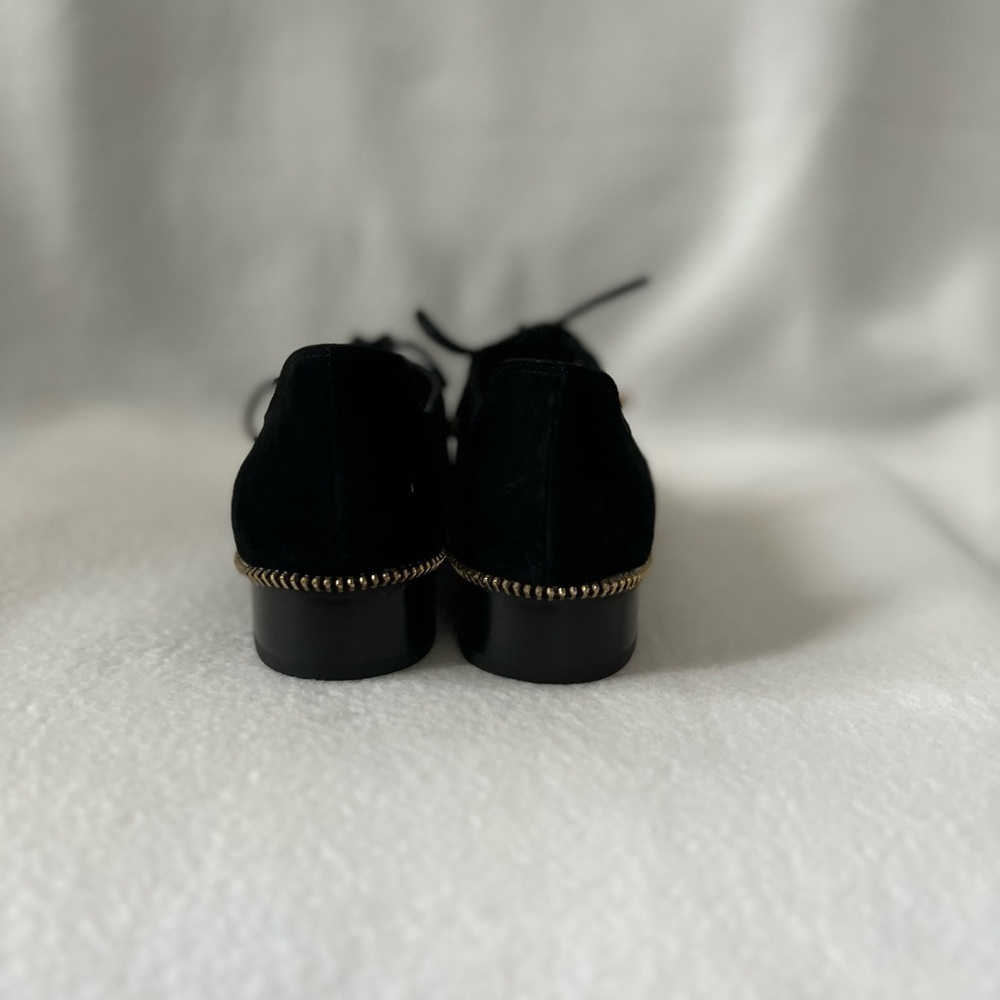 Adrianna Papell Size 8 1/2 Leather Black Lace-Up Loafer with Zippered Accent - Picture 9 of 15